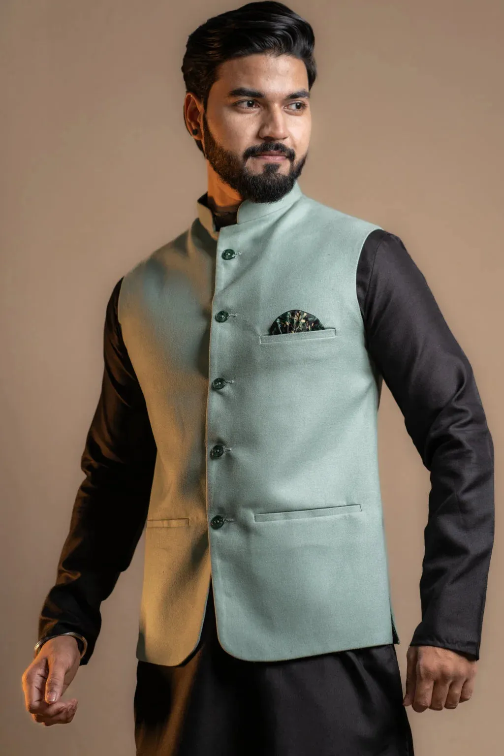 Soft Mint Green Nehru Jacket