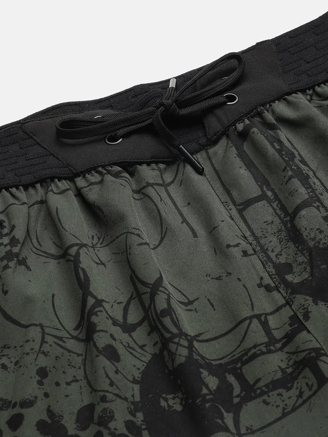 Sport Sun Olive Printed Men NS Lycra Shorts