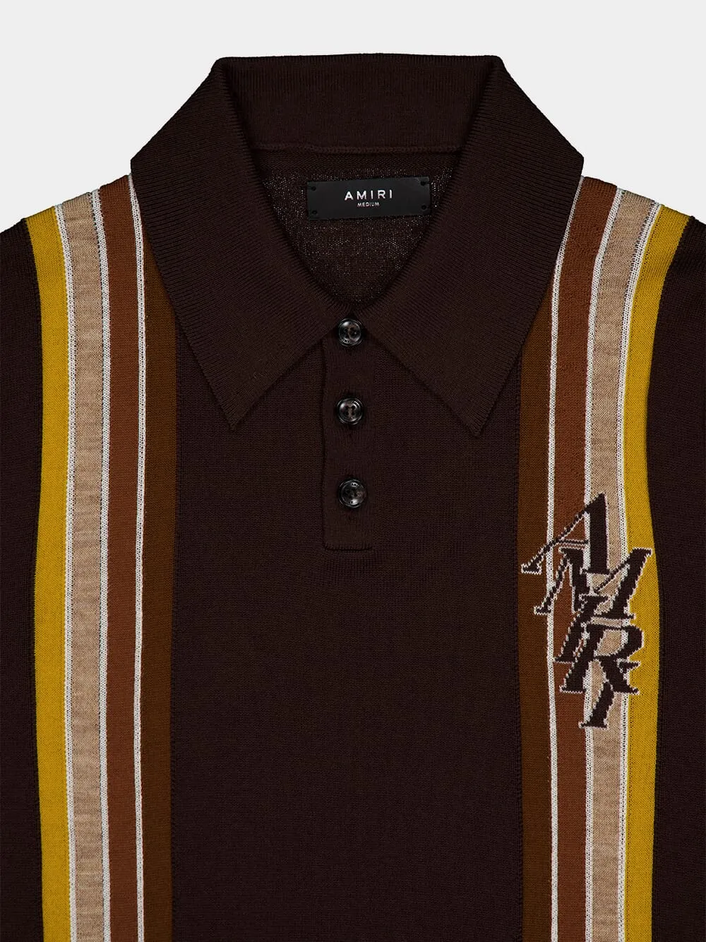 Stack Stripe Short Sleeve Brown Polo