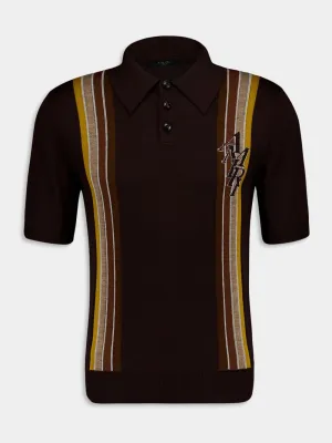 Stack Stripe Short Sleeve Brown Polo