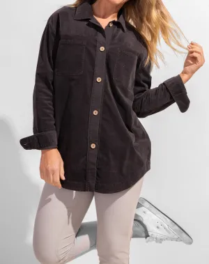 Stretch Baby Cord Shacket - 34520