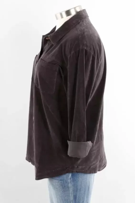 Stretch Baby Cord Shacket - 34520