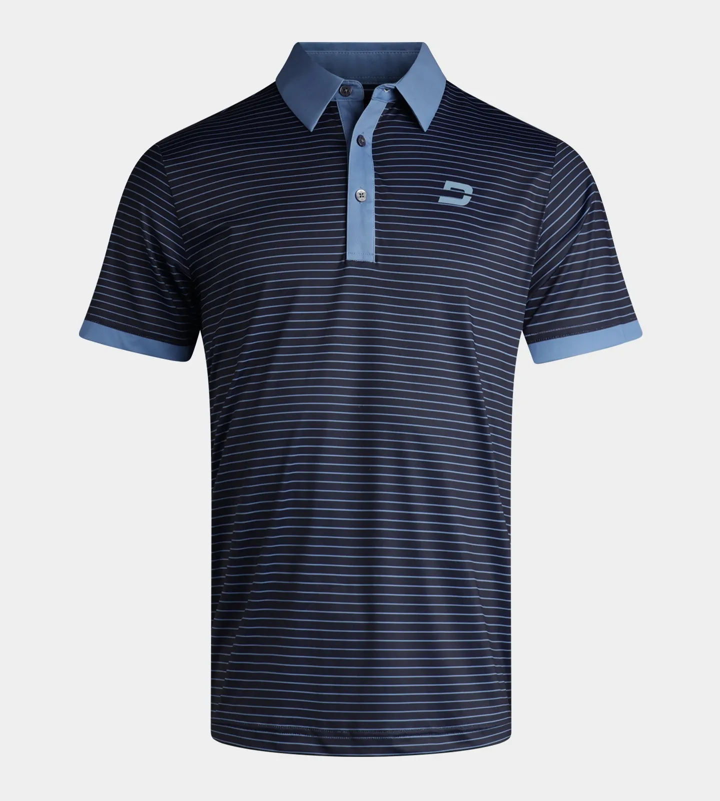 STRIPE PIQUE POLO - NAVY