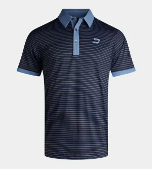 STRIPE PIQUE POLO - NAVY