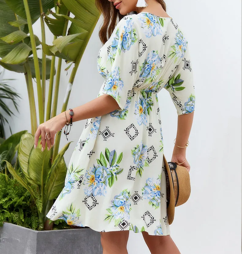 Summer New Print Straps Fresh Dress