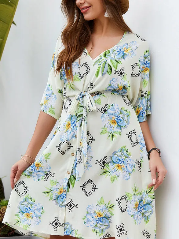 Summer New Print Straps Fresh Dress
