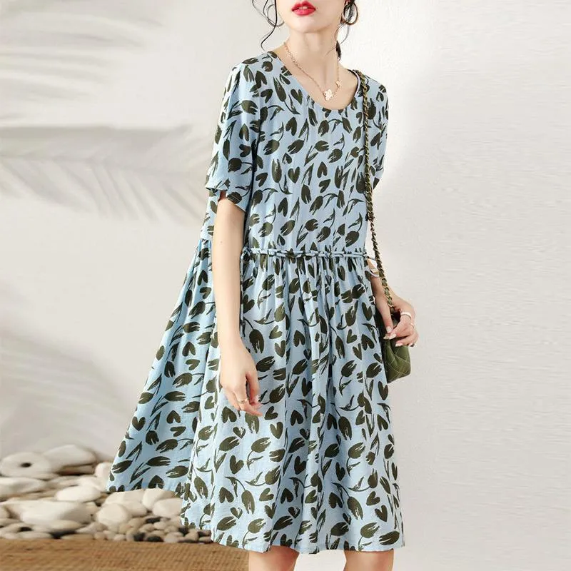 Summer Size Dress Is Thin Loose Simple Small and Fresh Straight DRESS