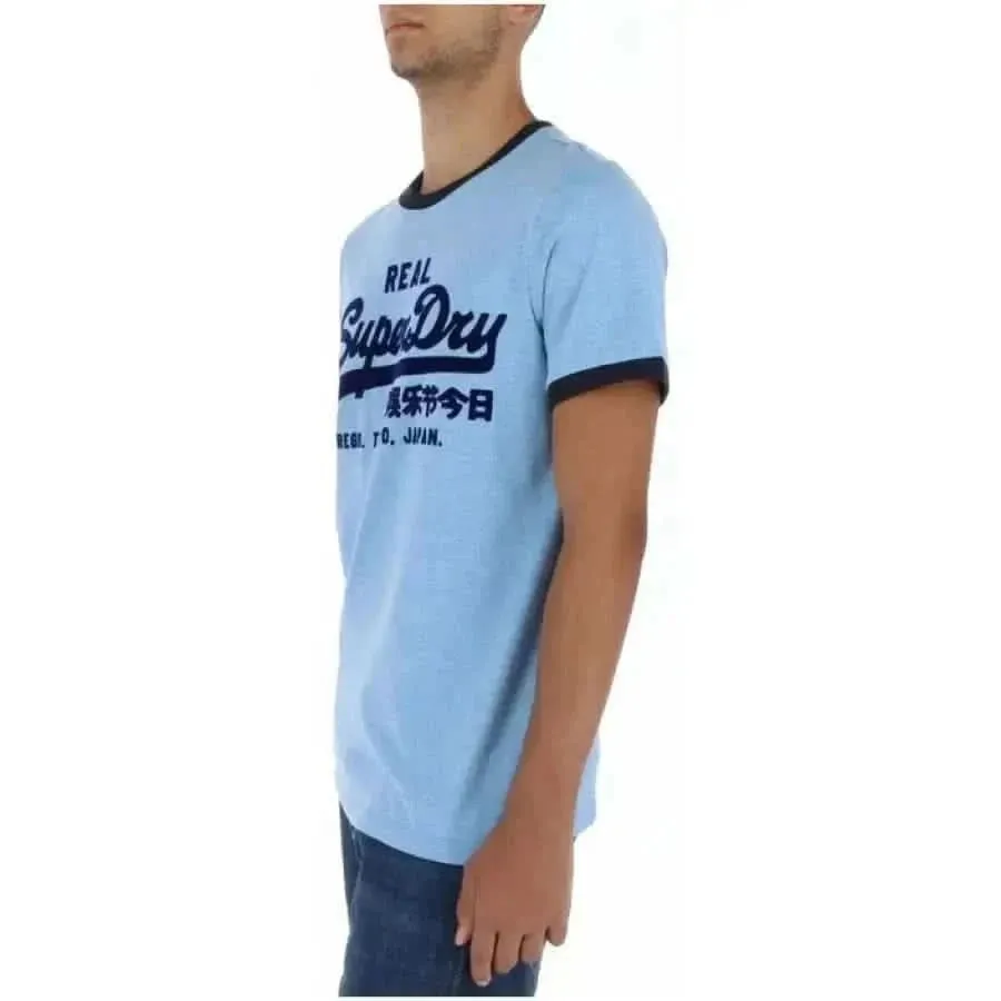 Superdry Men's Light Blue Printed T-Shirt