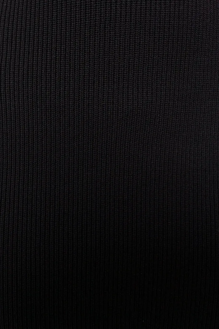 TALI HALTER NECK KNIT MAXI DRESS - Black