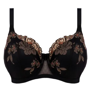 Teagan EL302615 Padded Half Cup Bra - Black/Almond