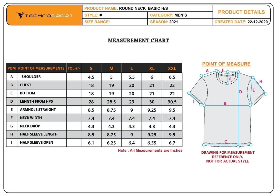 TechnoSport Polo Neck Half Sleeve Dry Fit T Shirt for Men OR-51 (Black)