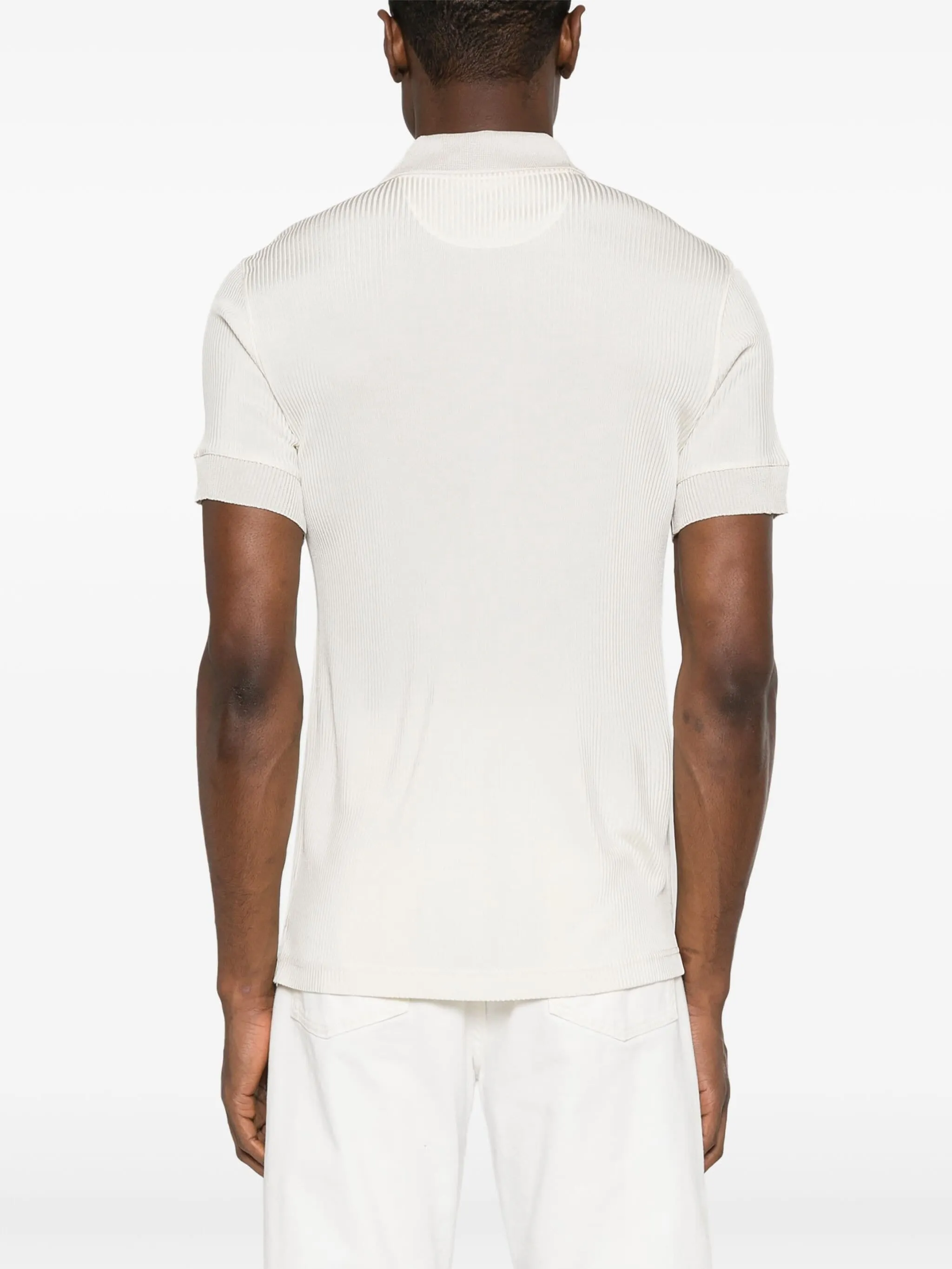 Textured Ivory Polo Shirt