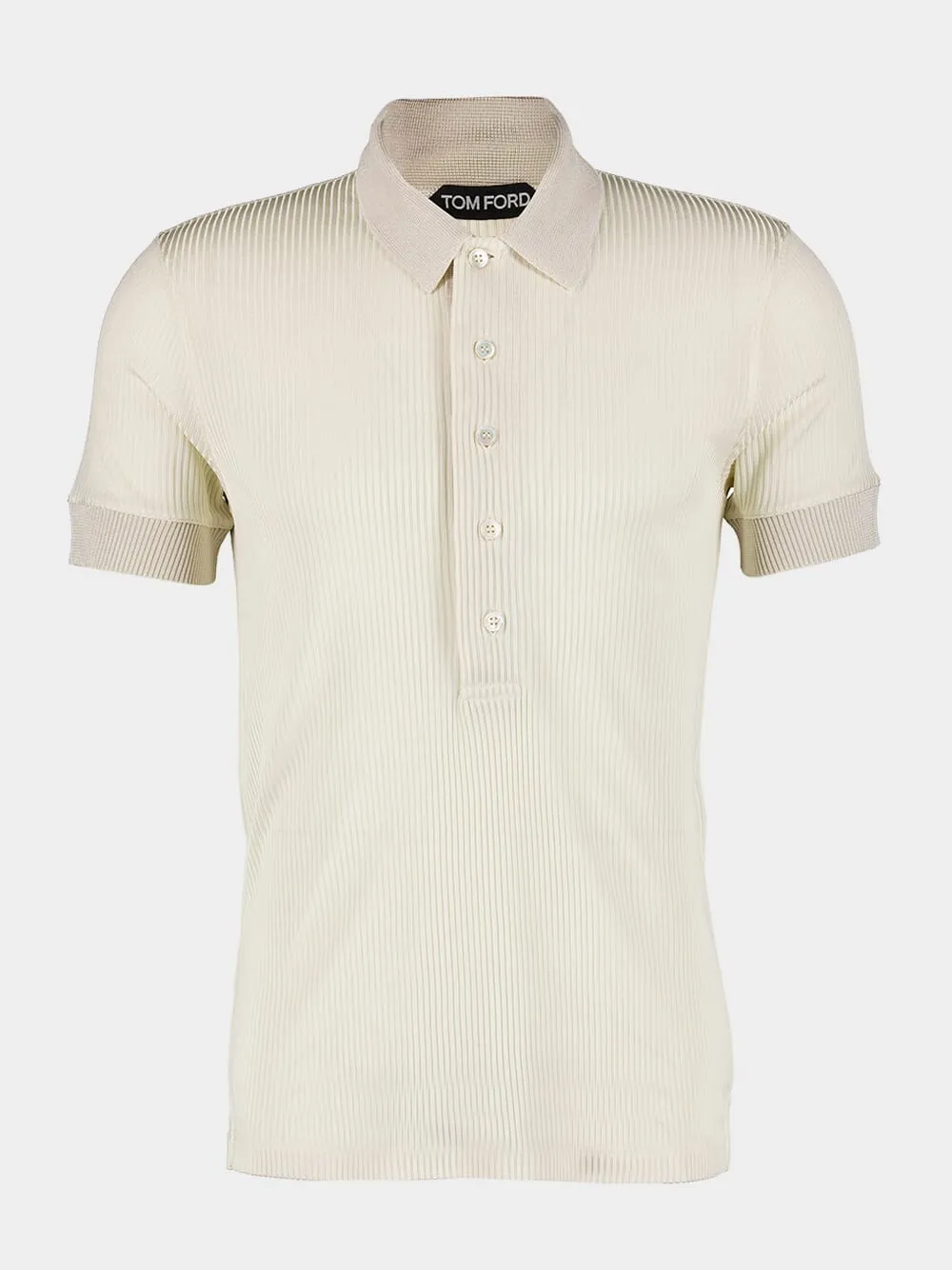 Textured Ivory Polo Shirt