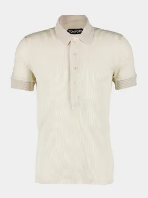 Textured Ivory Polo Shirt