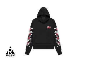 Three Heart Bones Hoodie "Black"