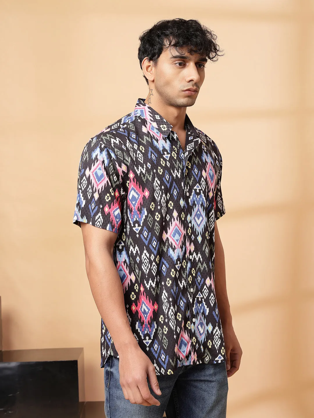 Trendy Ikkat Rayon Shirt