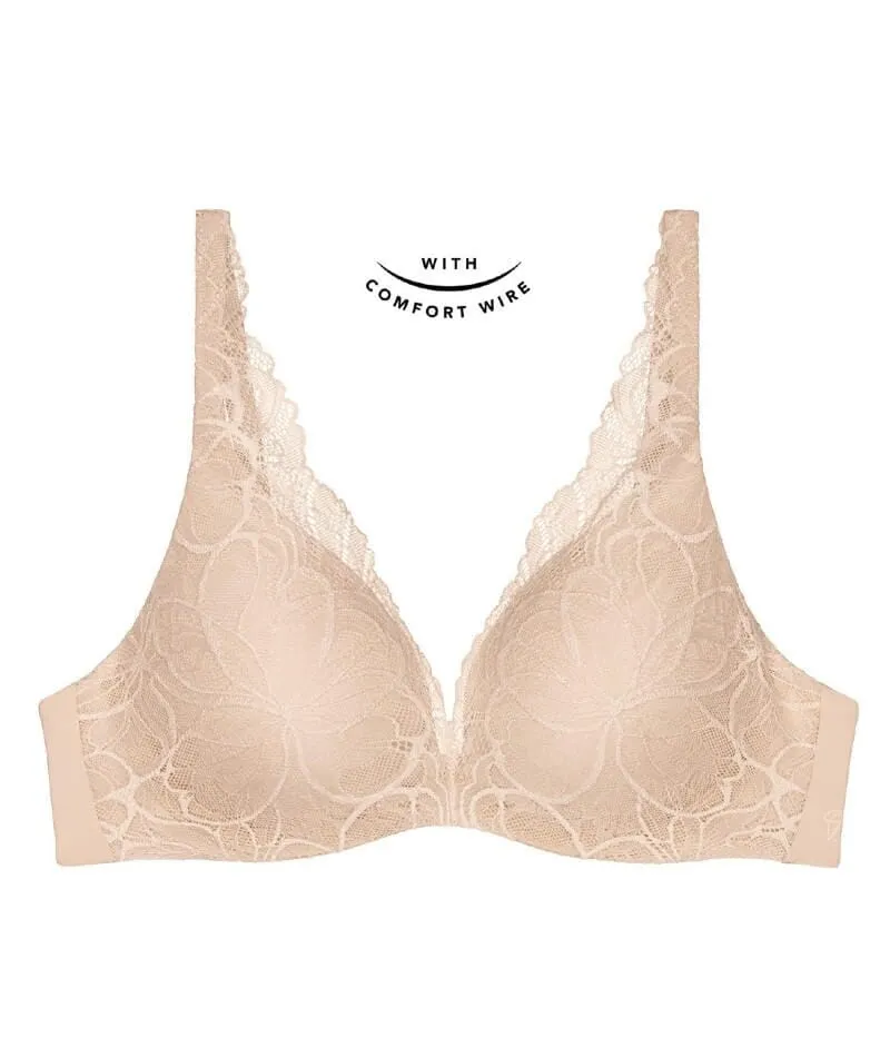 Triumph Body Make-up Illusion Lace Underwired Padded Bra - Nude Beige