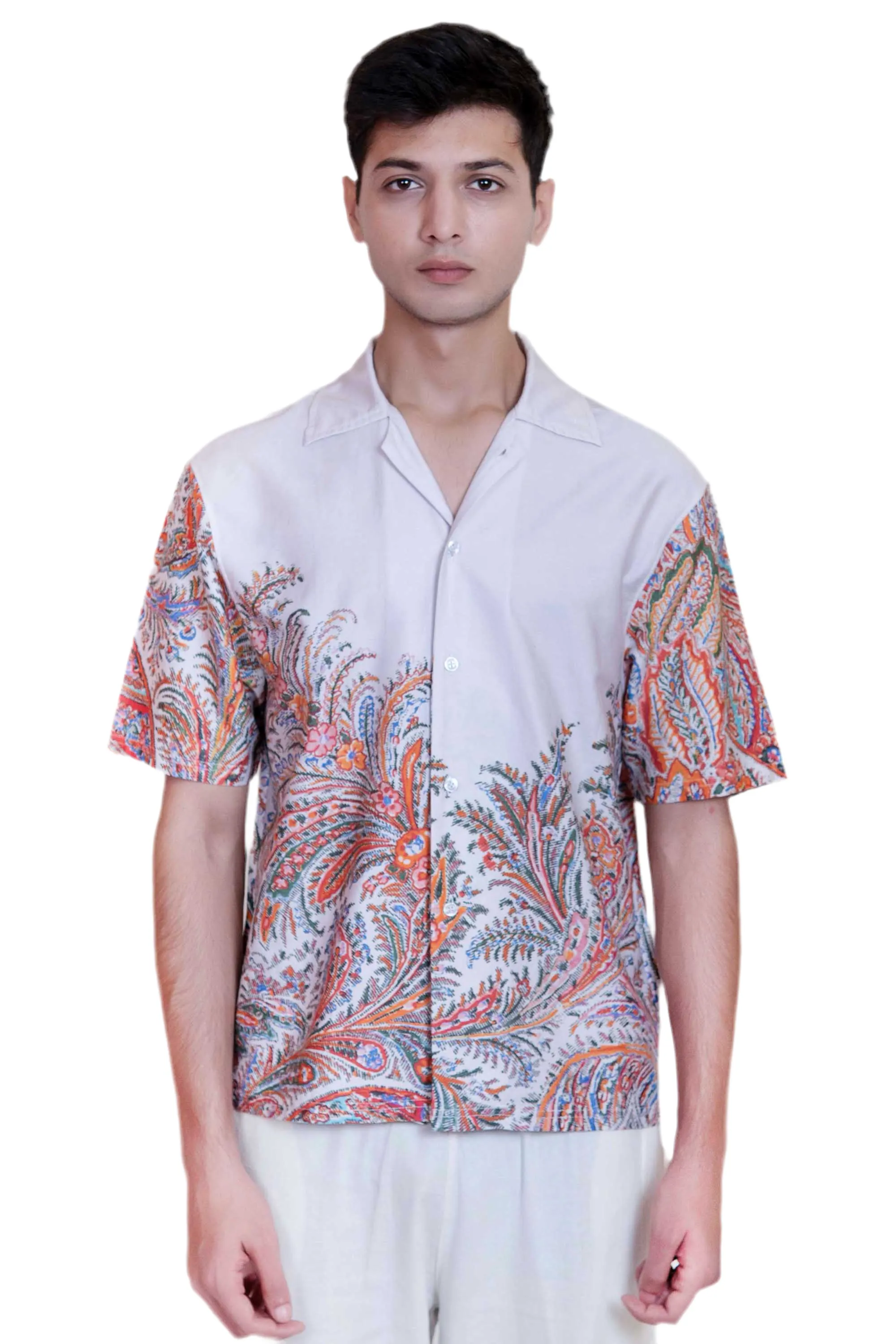 Tropical Printed Cotton Shirt