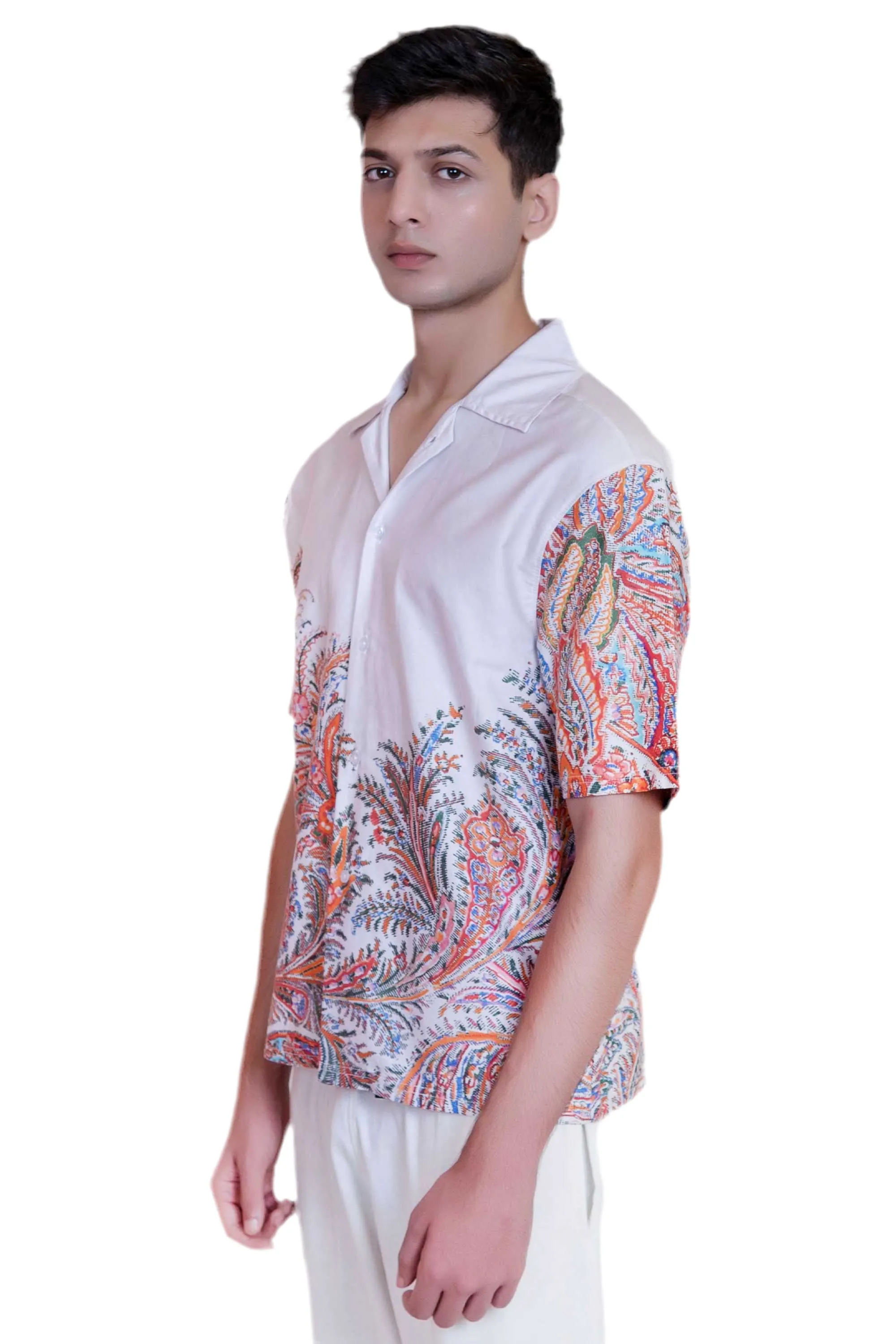 Tropical Printed Cotton Shirt
