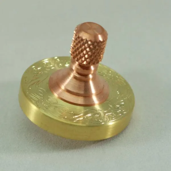 Two Step - Brass and Copper Engraved Two Step Spinning Top w/ Ceramic (Si3N4) Bearing