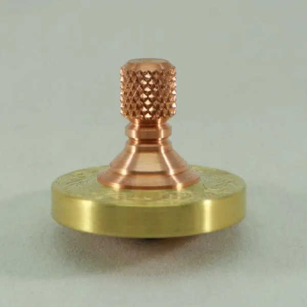 Two Step - Brass and Copper Engraved Two Step Spinning Top w/ Ceramic (Si3N4) Bearing