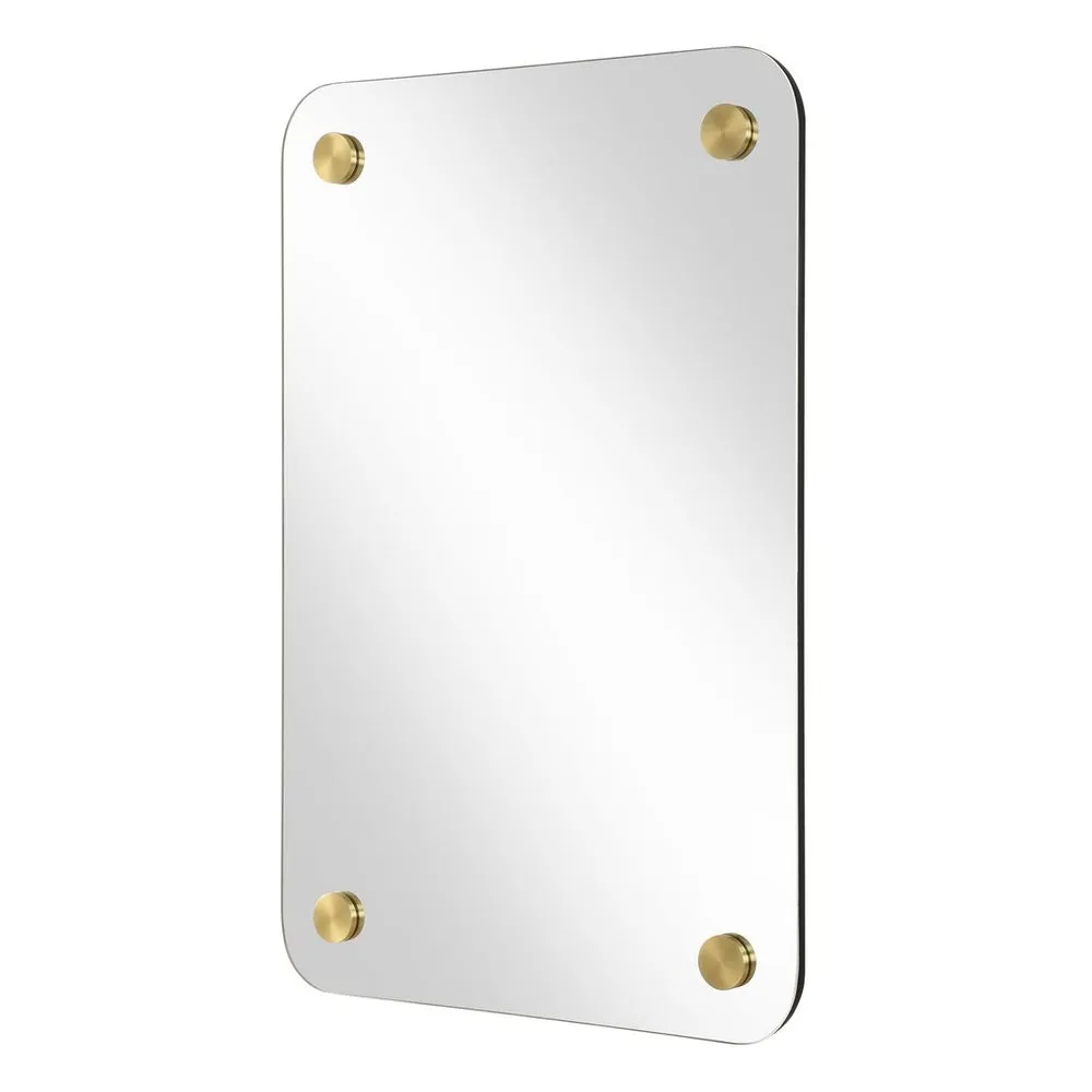 Uttermost Hamrick Polished Bras Rounded Corners Rectangular Mirror