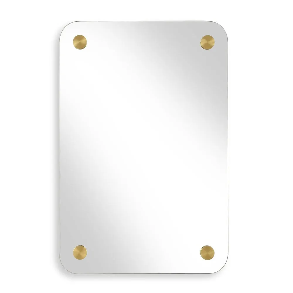 Uttermost Hamrick Polished Bras Rounded Corners Rectangular Mirror