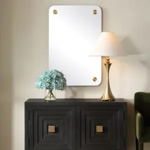 Uttermost Hamrick Polished Bras Rounded Corners Rectangular Mirror