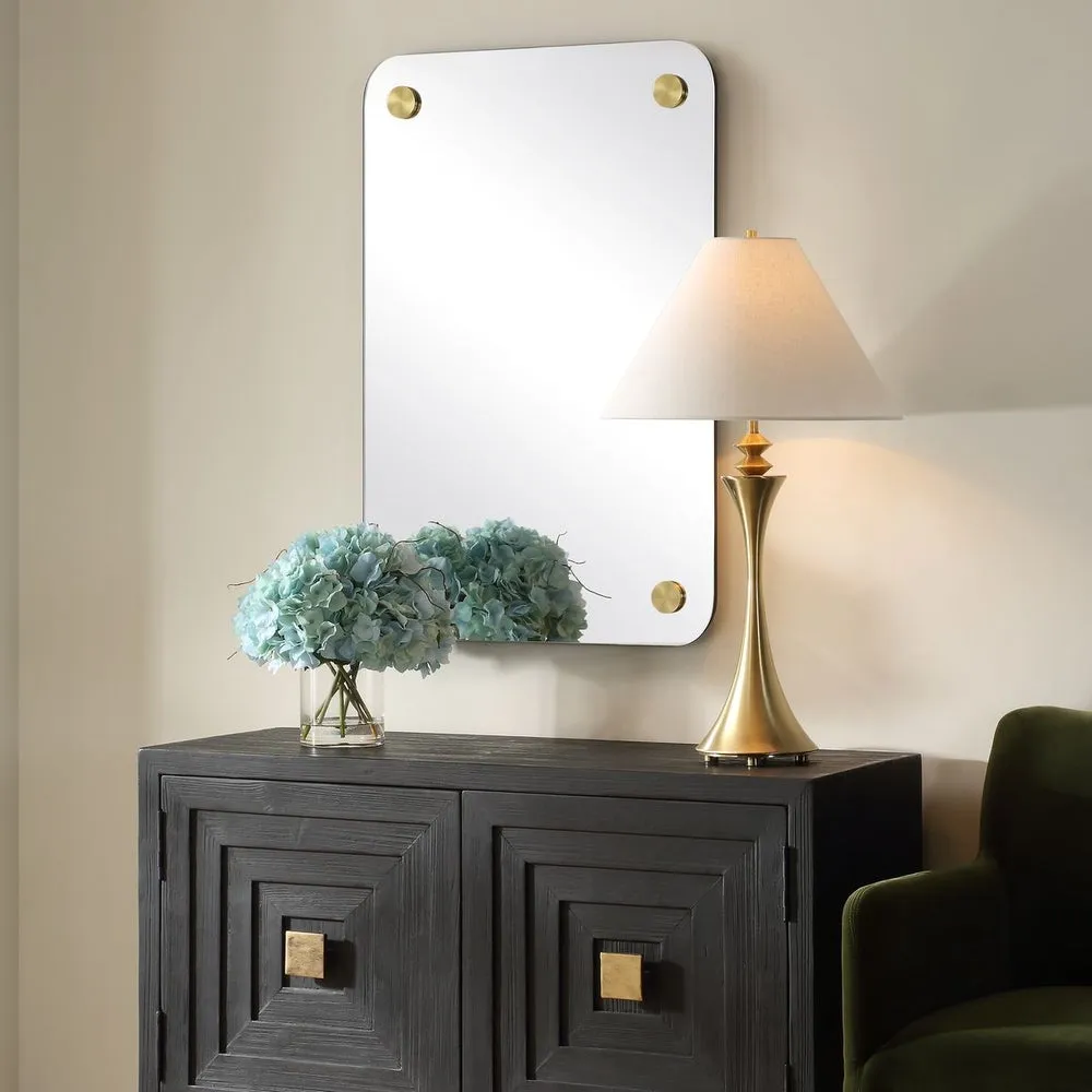 Uttermost Hamrick Polished Bras Rounded Corners Rectangular Mirror