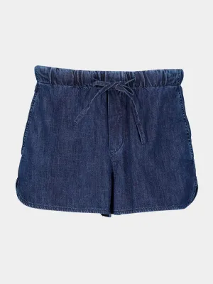 V Gold Chambray Denim Shorts