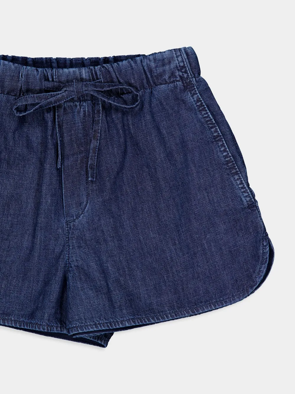 V Gold Chambray Denim Shorts