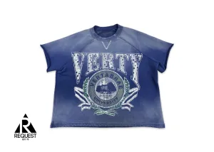 Verty University Crewneck Tee "Blue"