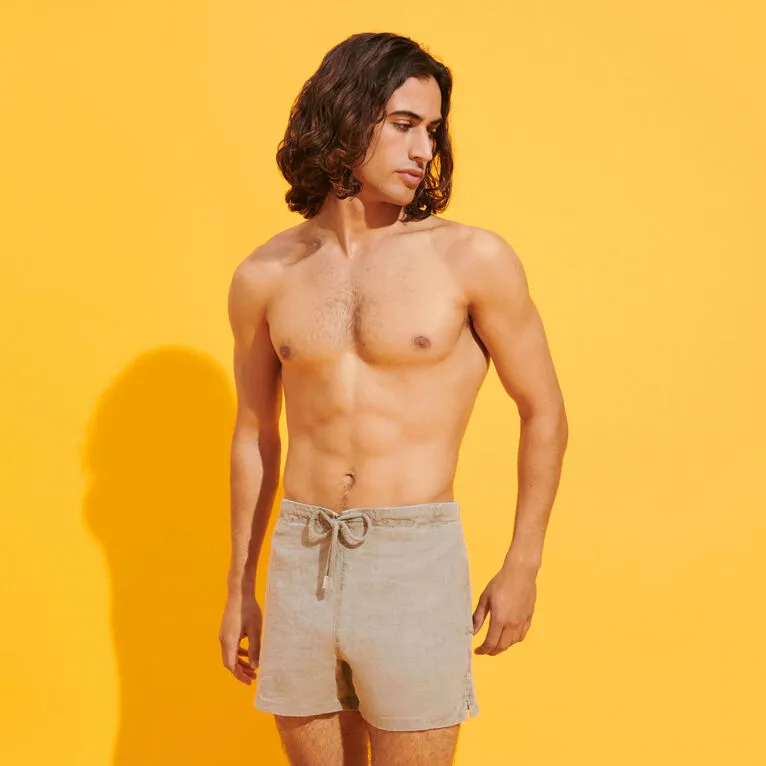 VILEBREQUIN Men Linen Bermuda Shorts Mineral Dye