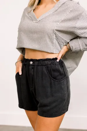 Vintage Washed High-Waisted Shorts