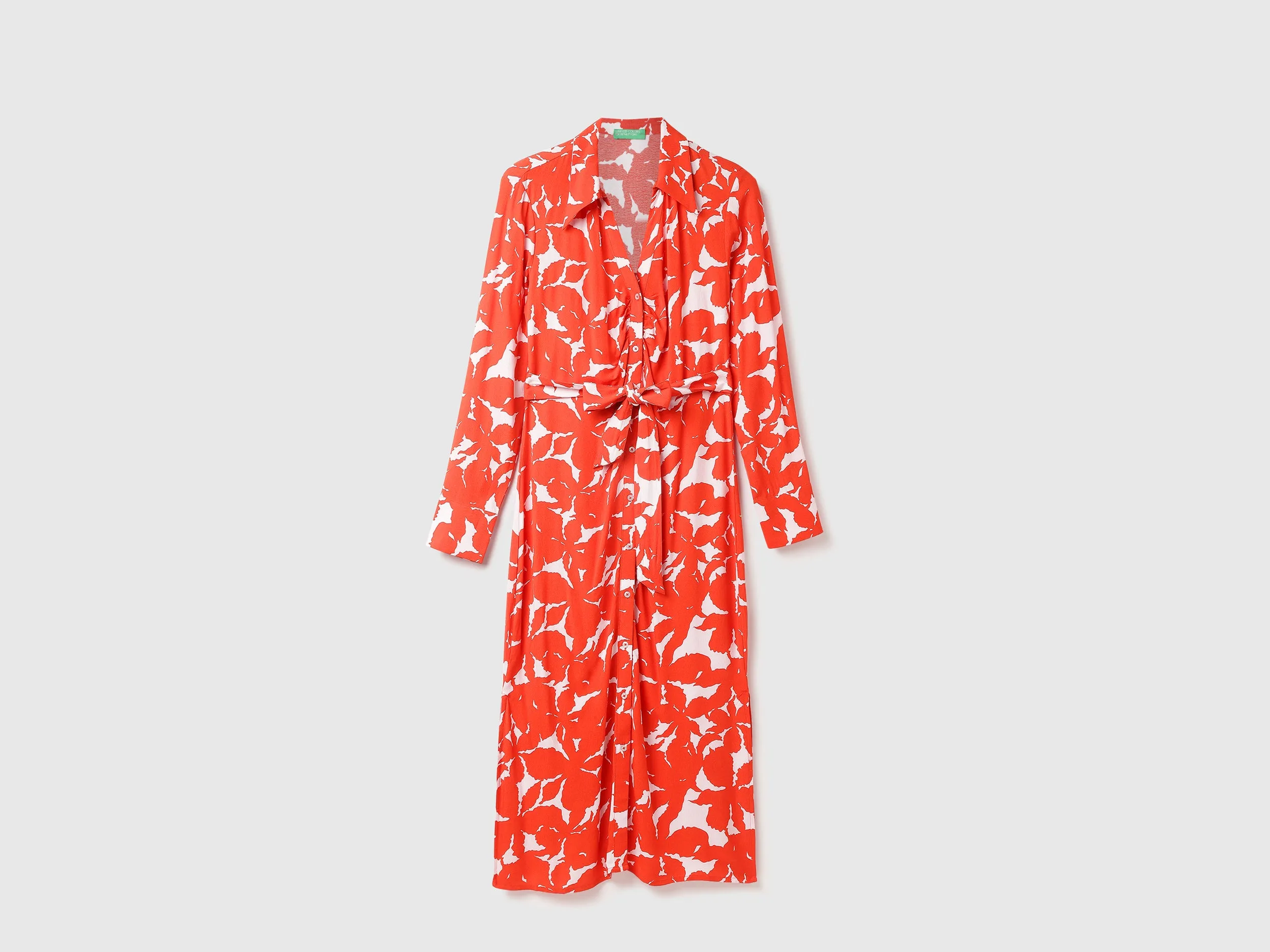 Viscose Printed Spread Collar Women Dresses