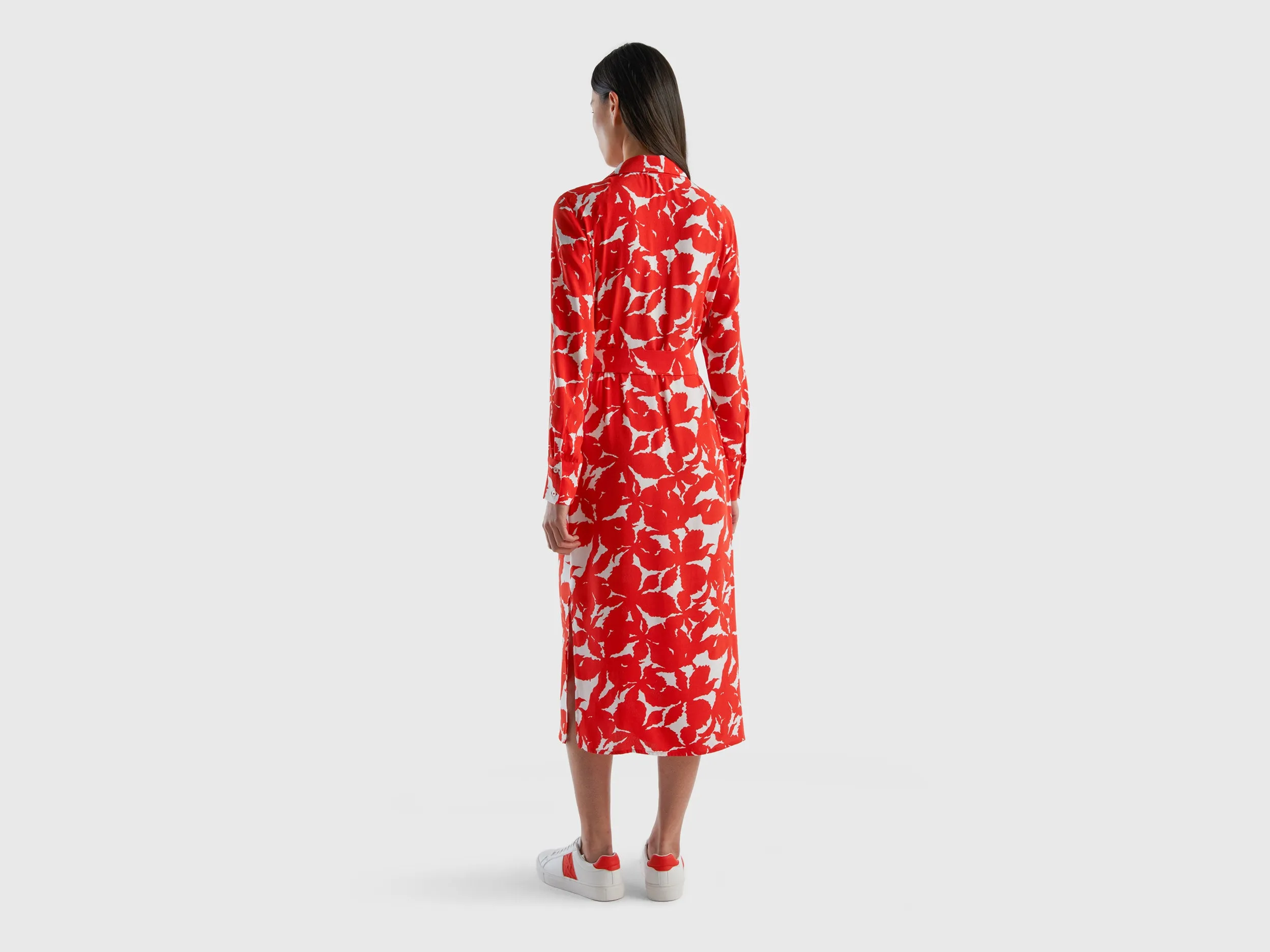 Viscose Printed Spread Collar Women Dresses