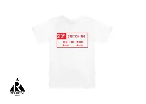 Vlone x Pop Smoke Stop Snitching Tee "White/Red"