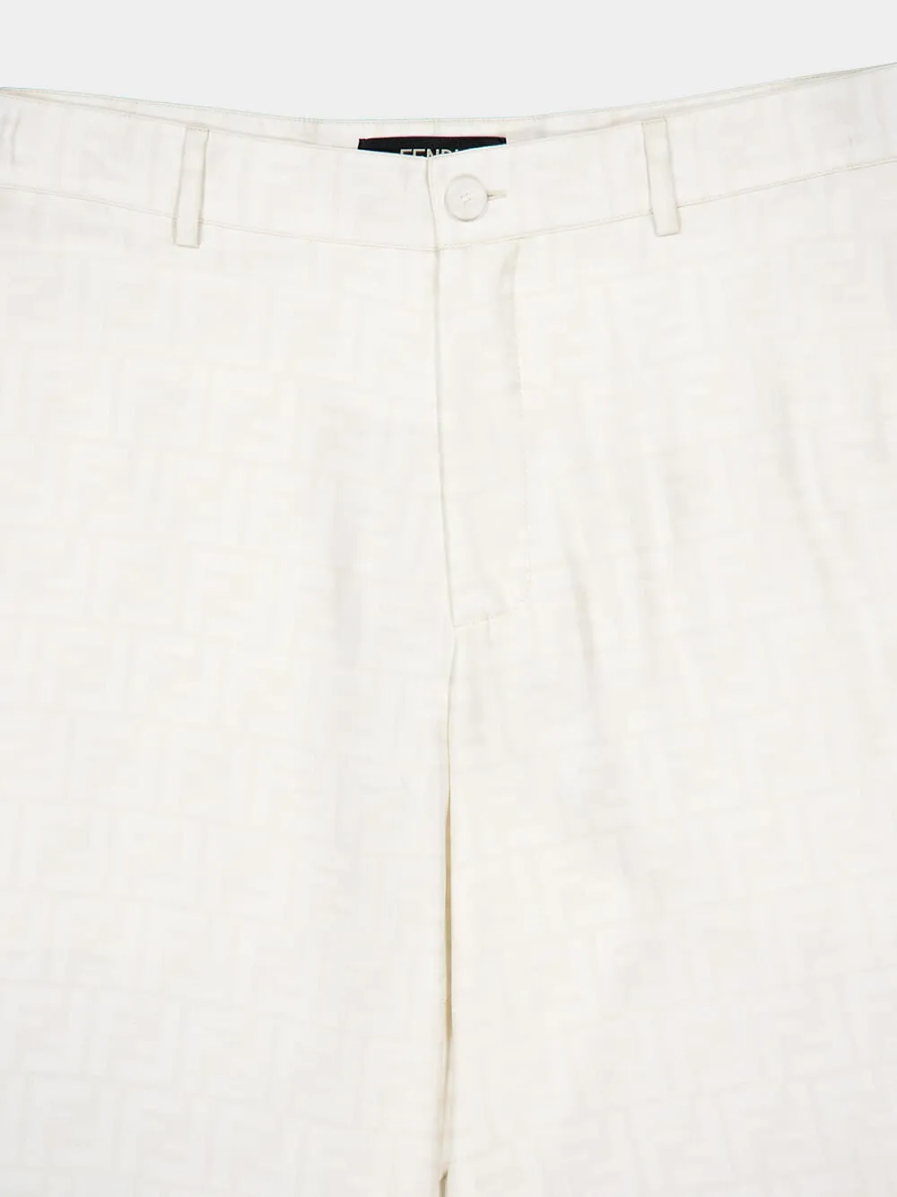 White FF Silk Shorts