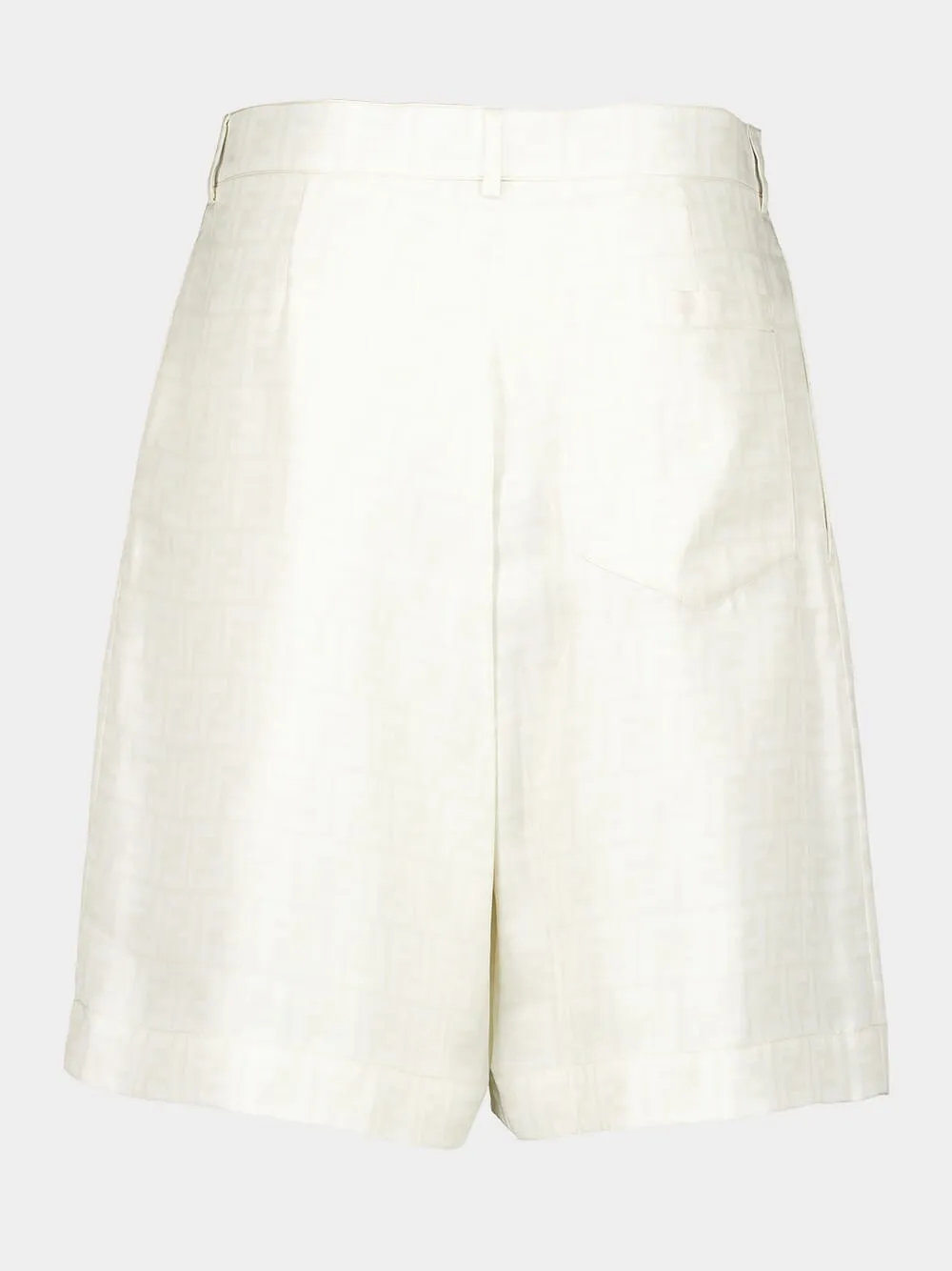 White FF Silk Shorts