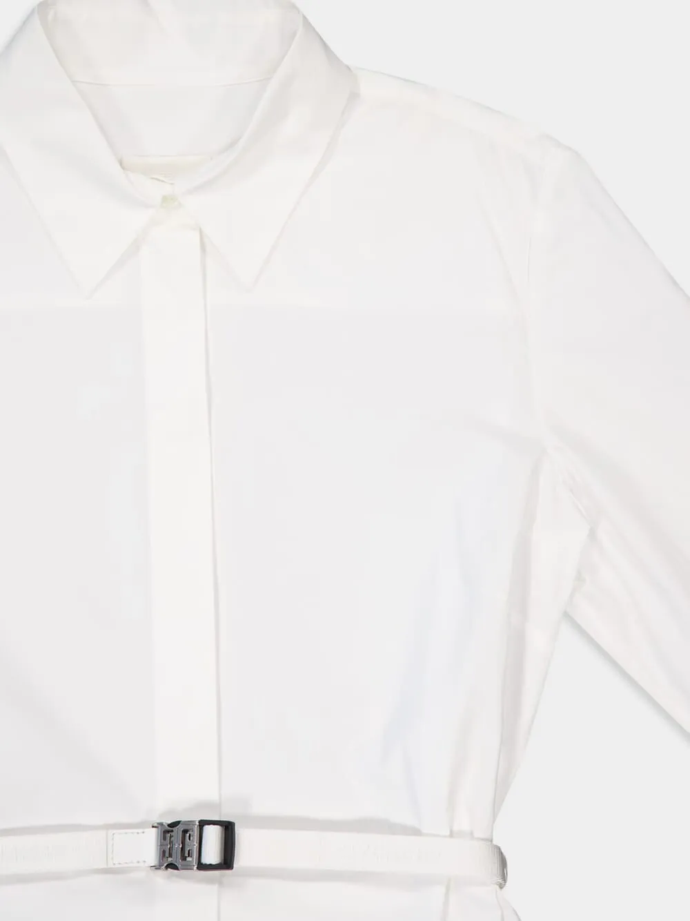 White Shirt With Buckle Belt