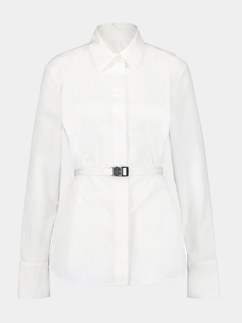 White Shirt With Buckle Belt