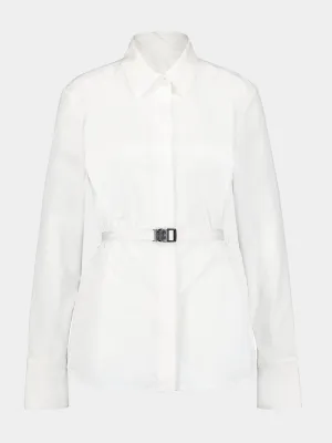 White Shirt With Buckle Belt