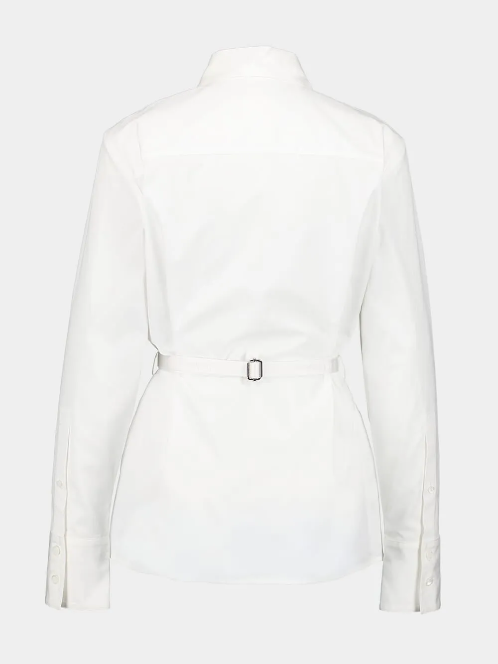 White Shirt With Buckle Belt