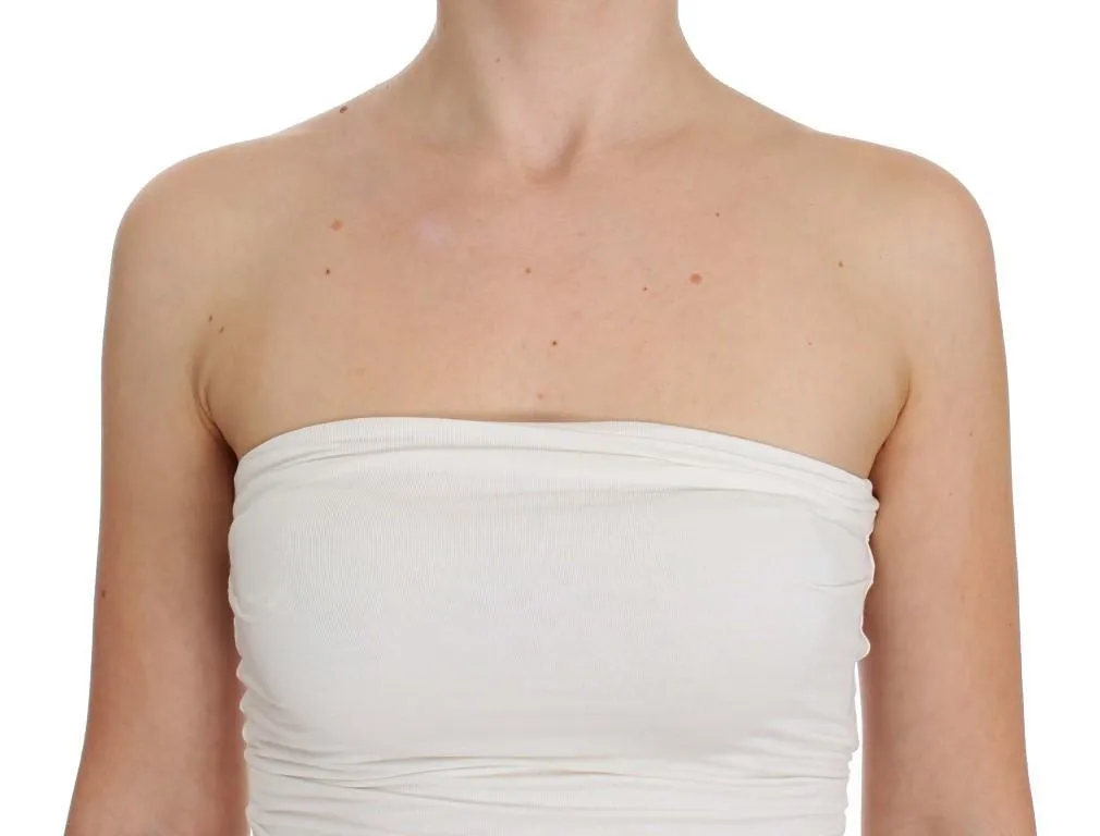 White Stretch Bustier Top