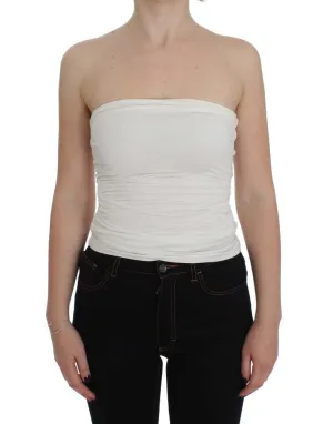 White Stretch Bustier Top