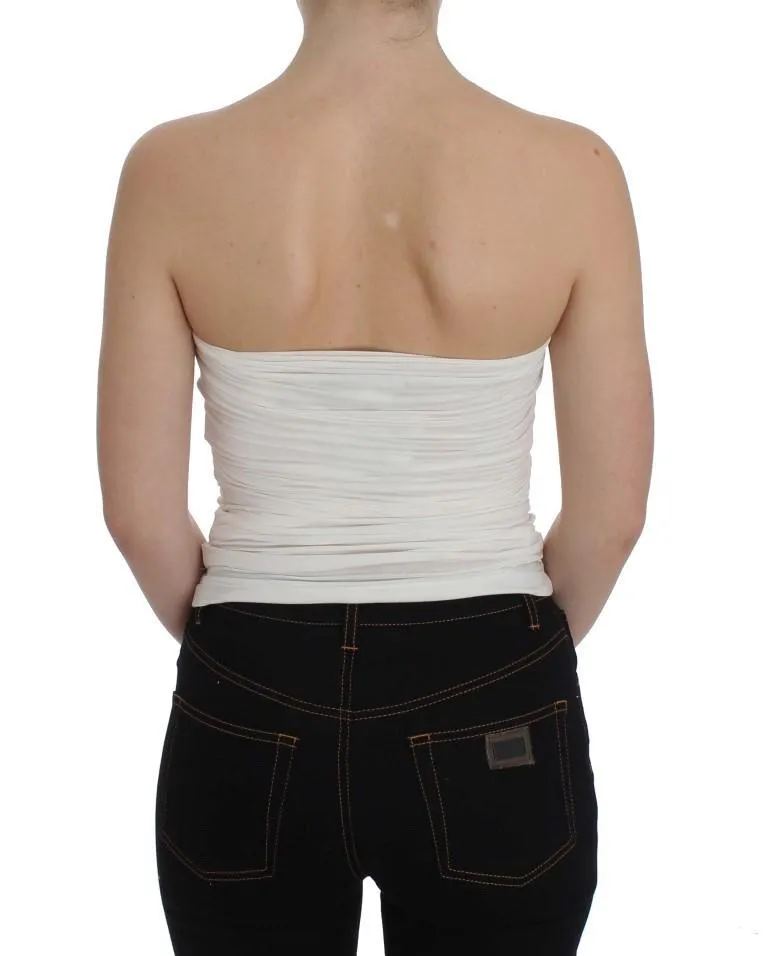White Stretch Bustier Top