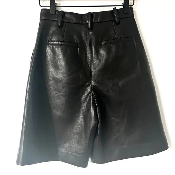 Wilfred Faux Leather Long Suit Shorts