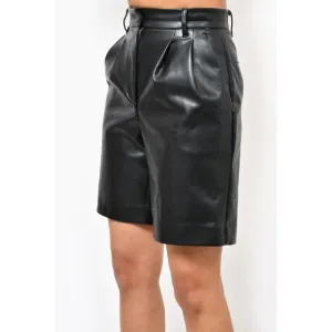 Wilfred Faux Leather Long Suit Shorts