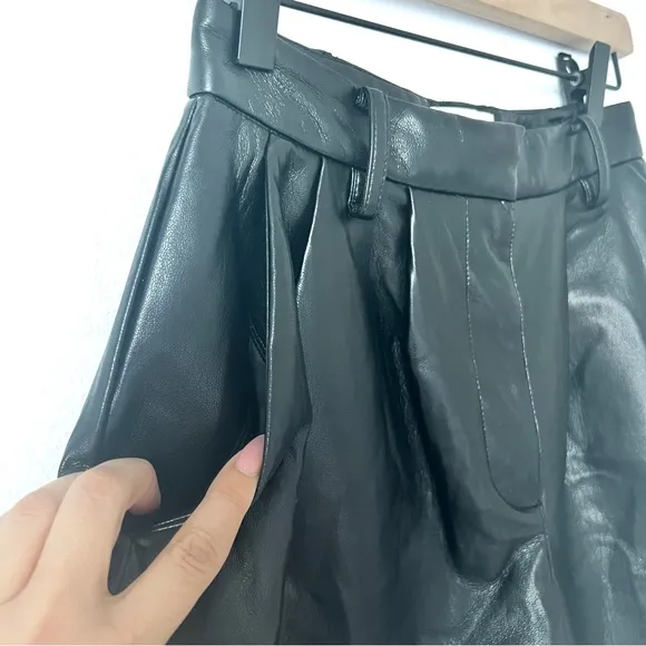 Wilfred Faux Leather Long Suit Shorts