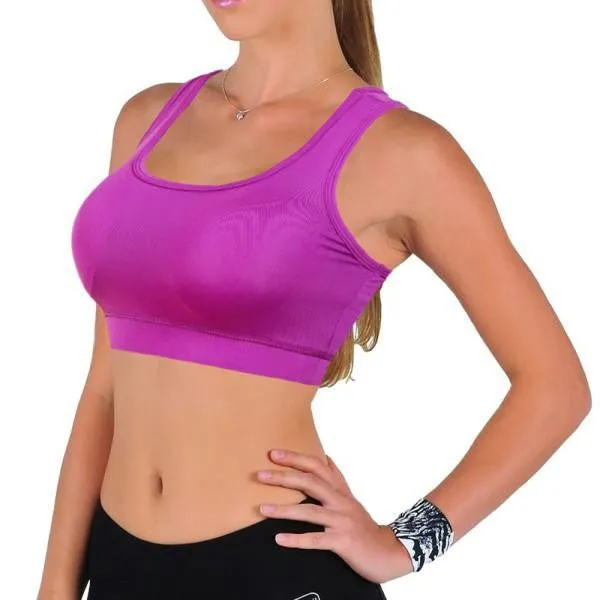 Women's Lady's Spandex CottonVest Stretch Racerback Bra Tank Brassiere